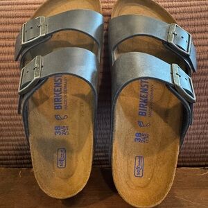 Birkenstock Navy Double Buckle Sandals